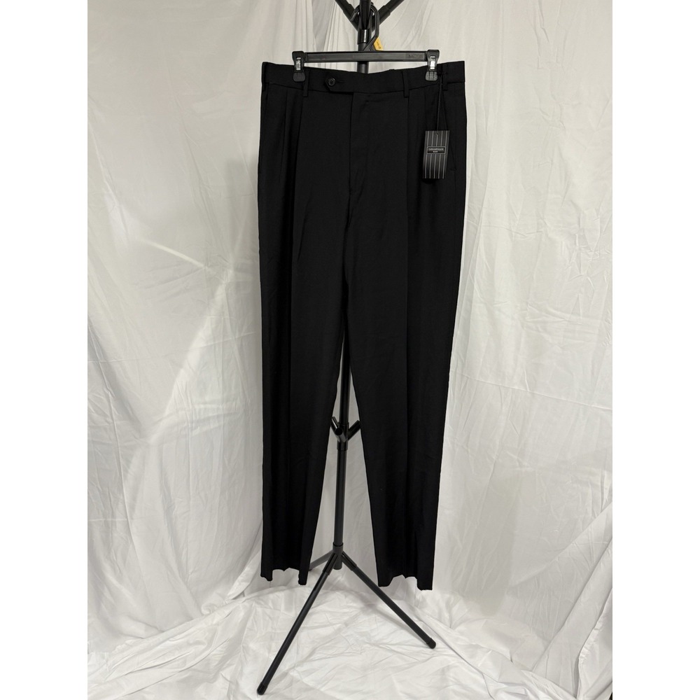 NWT‎ Cordovan & Grey LTD Vintage  Wool Blend Dress Pants Black 34 Reg Unfinished